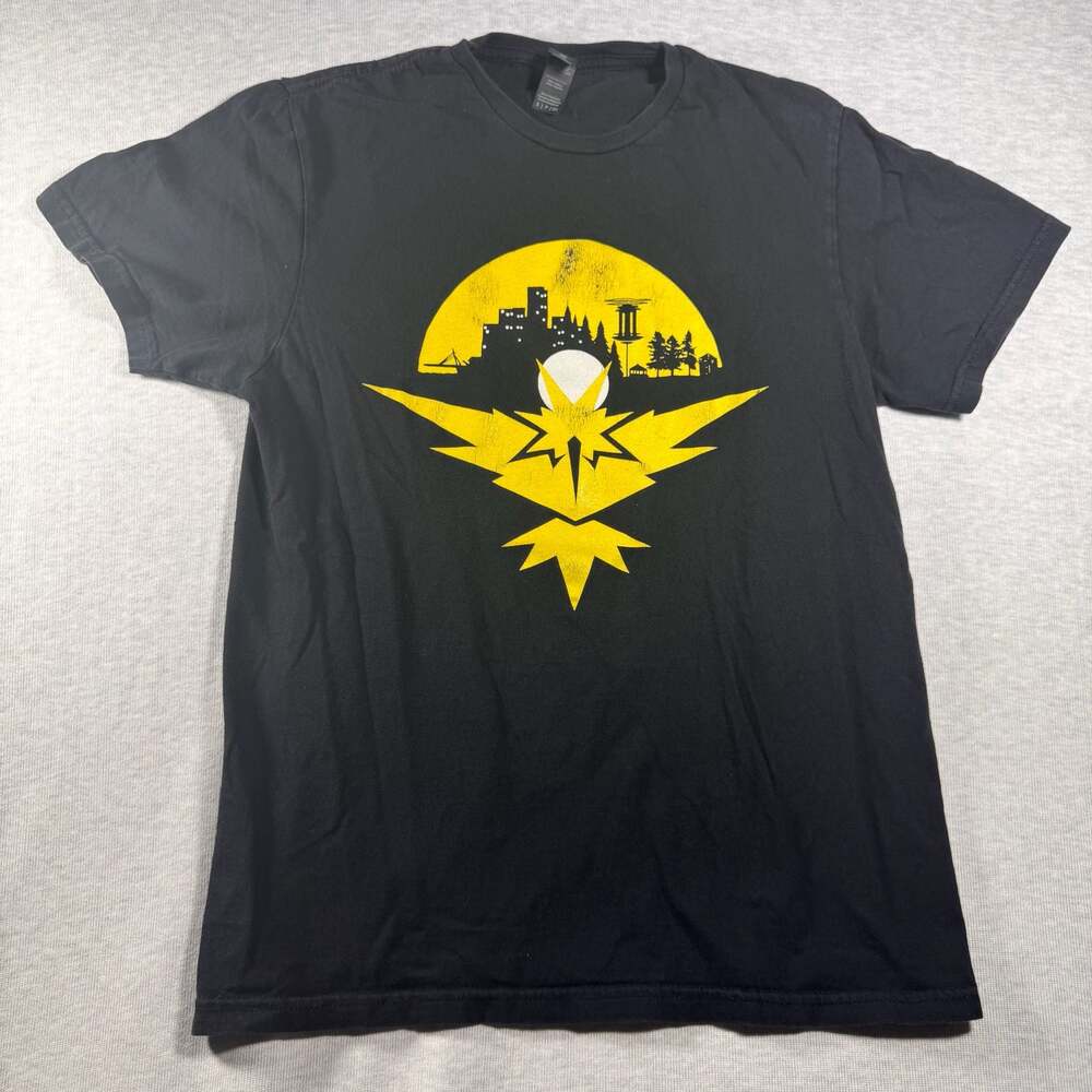Gildan Softstyle Pokémon Go Team Instinct Black Crew Neck T-Shirt Size S